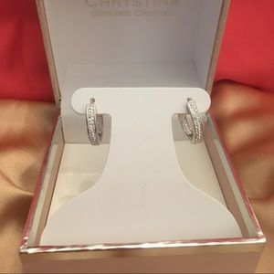 Genuine Crystal Hoop Earrings